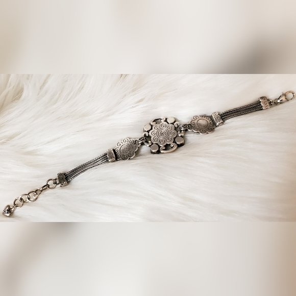 Brighton Set Lot of two Bracelets Multi strand Beads Crystal Silver Chain Bling - Picture 5 of 10